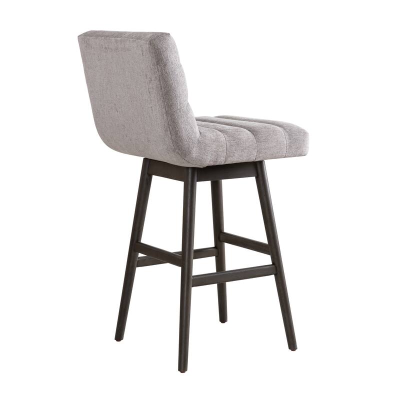 Elias Modern Swivel Bar Stool, Upholstered Counter Stool with Solid Wood Frame
