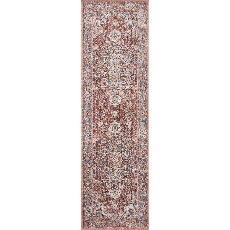 Alexander Home Cassandra Sunset Oriental Distressed Area Rug - 2'-6" x 7'-9" - Runner/Rectangle