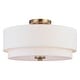 preview thumbnail 7 of 15, Burnaby Mid-Century Modern Ceiling Mount Light White Linen Drum Shade