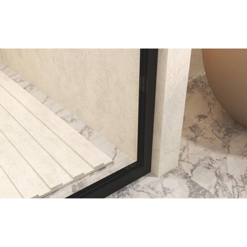 Aluminum Frame Double Sliding Shower Door, 1/4" Tempered Glass with Explosion-Proof Film & Stainless Steel Handle