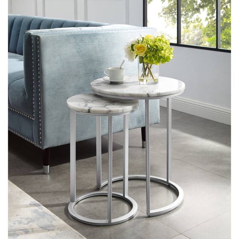 Natural Round Marble End or Coffee Table (Set of 2) Bed Bath & Beyond