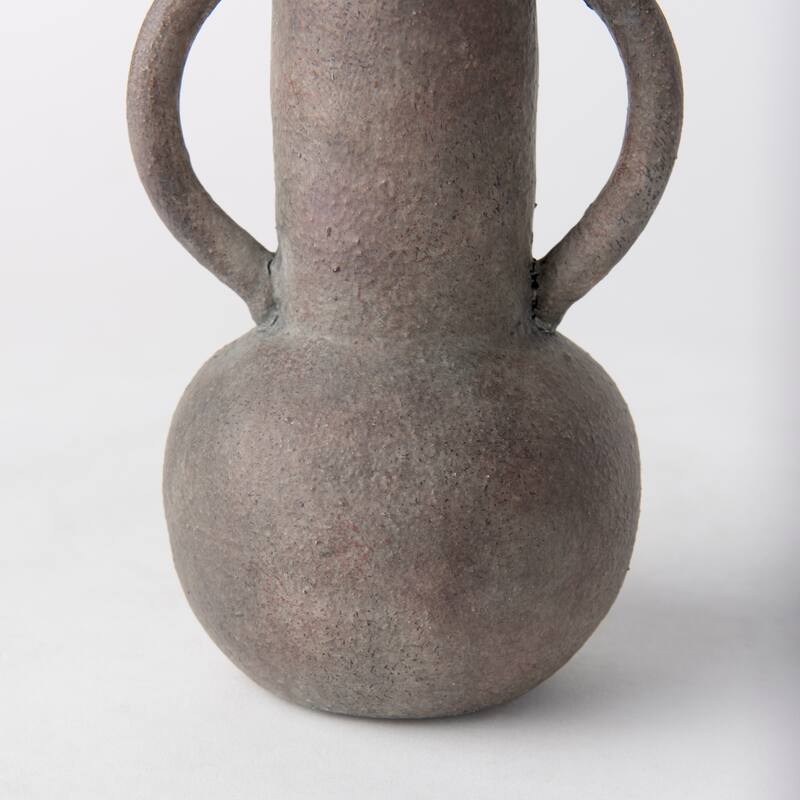 Armani Brown And Gray Ceramic Vase (7")
