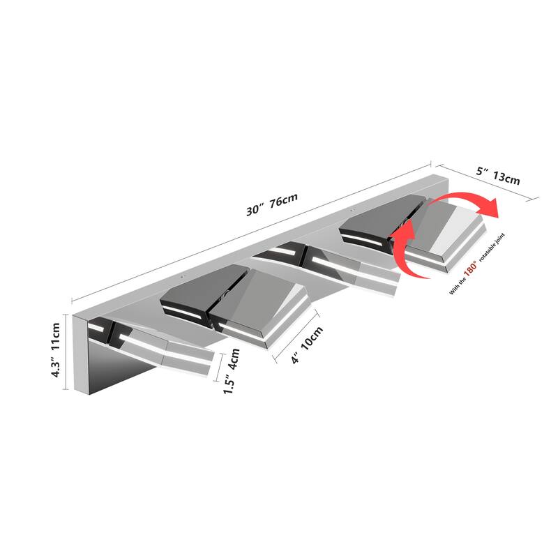 Modern LED Vanity Light, 4-Lights Wall Sconce for Bathroom and Mirror, Sleek Minimalist Design, Energy-Efficient