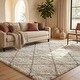 preview thumbnail 11 of 18, SAFAVIEH Hudson Shag Estella Diamond Trellis 2-inch Thick Rug - Ivory/Grey - 4' x 6'