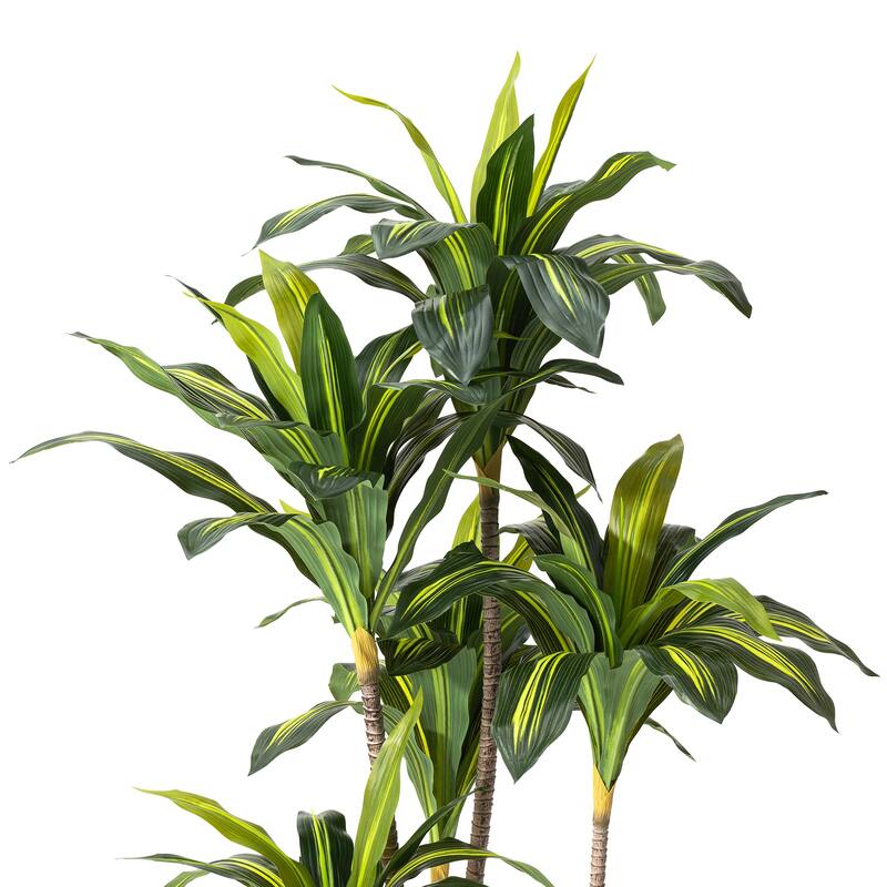 Glitzhome 3ft-6ft Set of 2 Artificial Olive Trees/ Bamboo/ Ficus with Ceramic Planters Real Touch