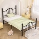preview thumbnail 7 of 25, VECELO Classic Twin Size Metal Bed Frame Shell Design with Roman Columns Sturdy Twin Bed Frame for Kids Space-Saving Twin Bed