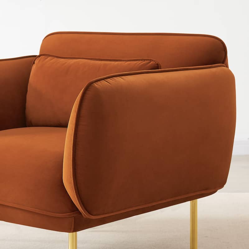 Roomfitters Oversized Living Room Accent Velvet Armchair Upholstered Single Sofa Chair, Comfy Fabric Armchair