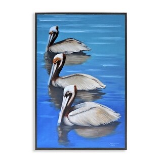 Stupell Pelican Trio Drifting Framed Giclee Art Design By D. Rust - Bed ...