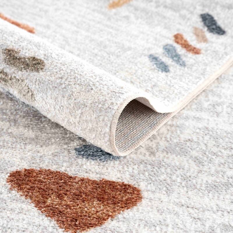 Hauteloom Arnon Living Room, Bedroom Machine Washable Area Rug - Medium Gray, Gray, Navy - 2' x 3'