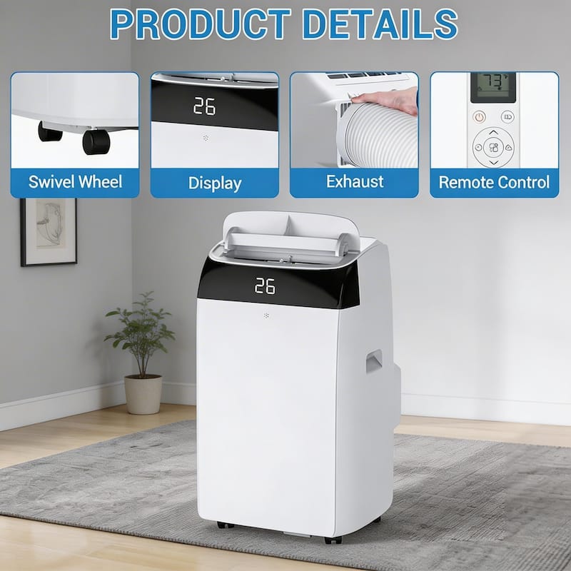 12,000 BTU 3 in-1 Ac Unit, with Dehumidifier & Fan