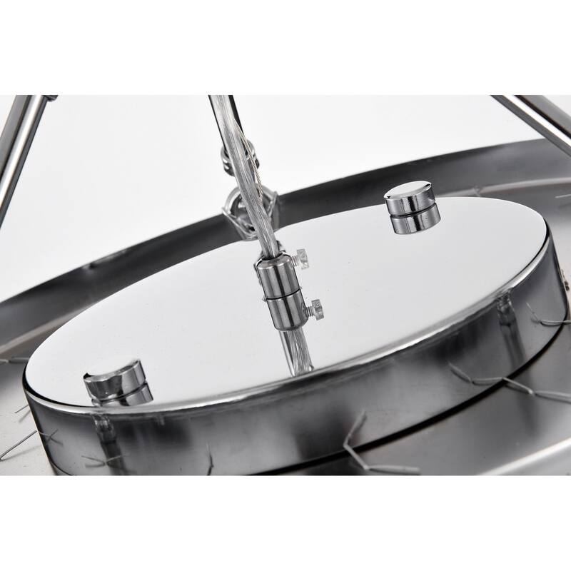 Chrome 4-Light Beaded Drum Crystal Semi Flush Mount