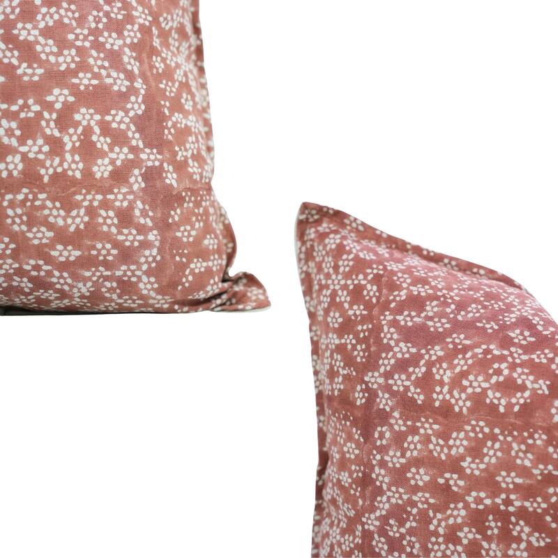 Fabdivine Handmade Block Print Cushion Cover Throw Home Décor Double Oxford Edges Pillow Case