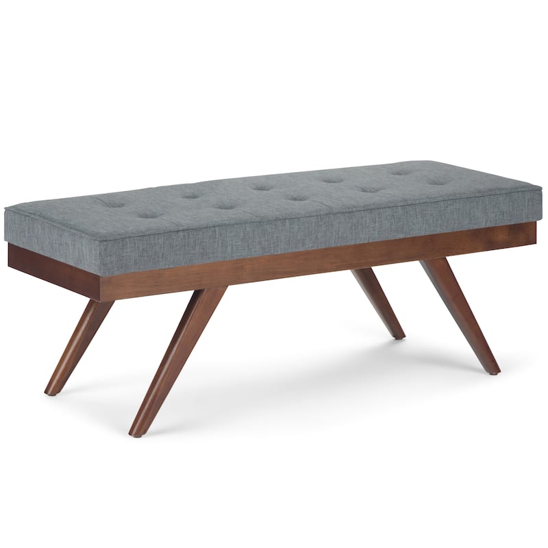 WYNDENHALL Keenan 48 inch Wide Mid Century Modern Rectangle Ottoman Bench