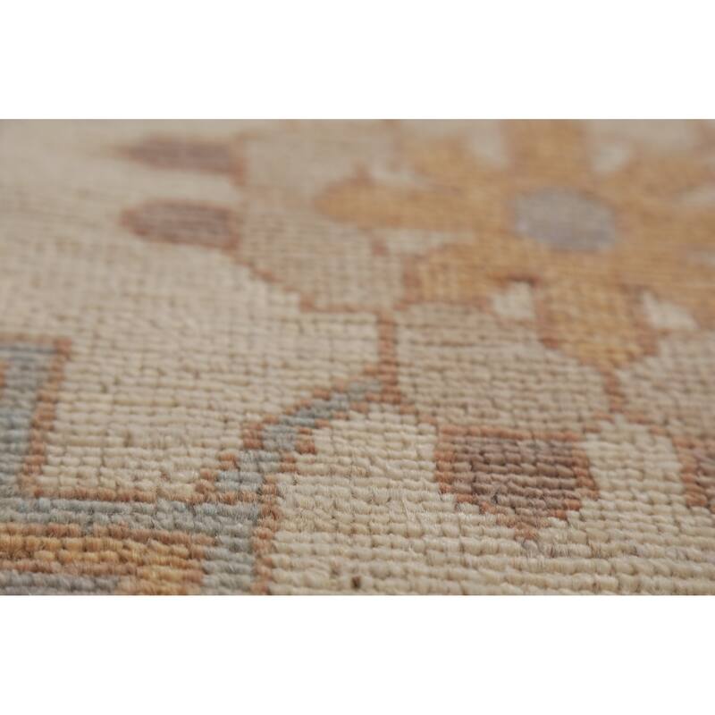 Hand Knotted Oriental 100% Wool Carpet Transitional Medallion Greys & Charcoal Oushak Area Rug - 14' 3'' X 10' 0''