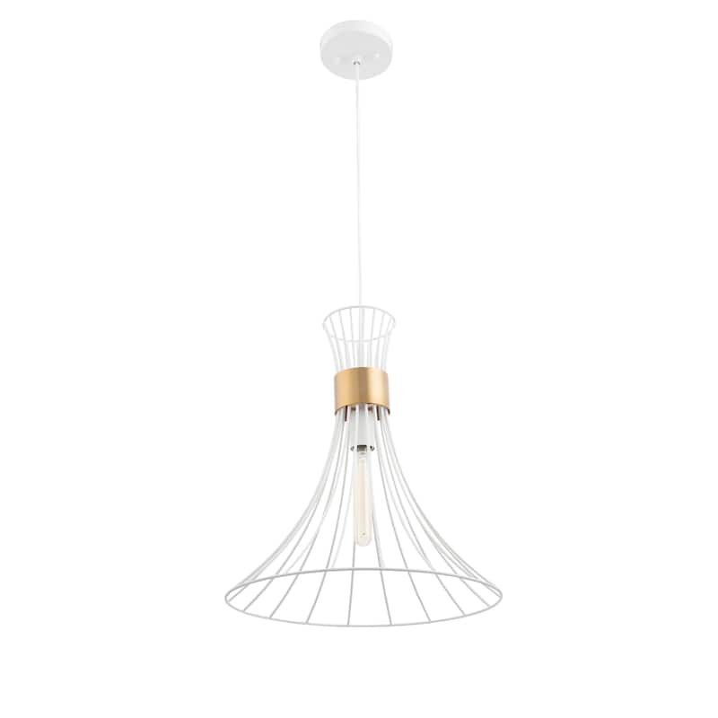 Brio Lighting Zenith White & Gold 1 Light Pendant Light