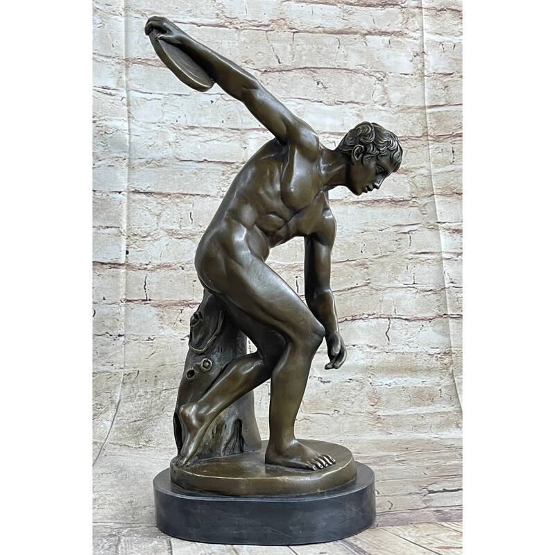 Discobolos Of Myron Discus Thrower Ancient Greek Bronze Sculpture Statue Replica