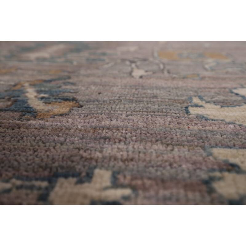 Gray Turkish Oushak Vegetable Dye Area Rug Hand-Knotted Wool Carpet - 5'10"x 8'6"