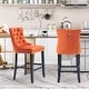 preview thumbnail 2 of 56, Contemporary Tufted Velvet Upholstered Counter Bar Stools Set of 2