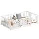 preview thumbnail 4 of 20, Twin Size Floor Bed with Slats, Montessori Floor Bed with Fence and Door, Kids Montessori Bed Twin Size