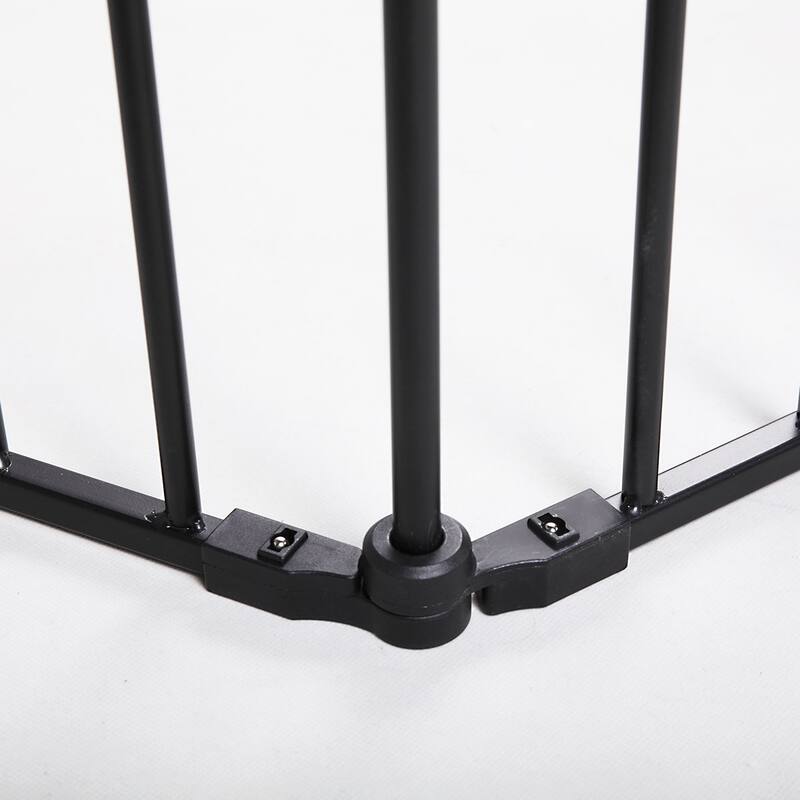 146" Foldable 6-Panel Metal Baby Pet Playpen, Fireplace Fence, Black