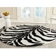 preview thumbnail 3 of 50, SAFAVIEH Handmade Cambridge Salina Animal Print Wool Rug 6' Round - Ivory/Black - Round