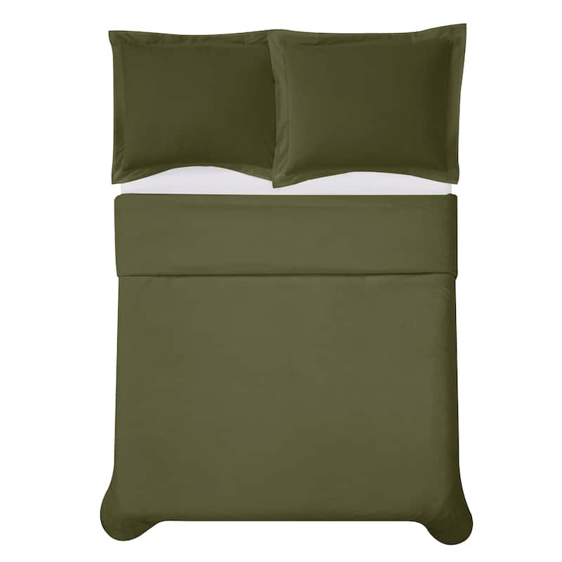 Cannon Classic Cotton Solid Percale Duvet Cover Set