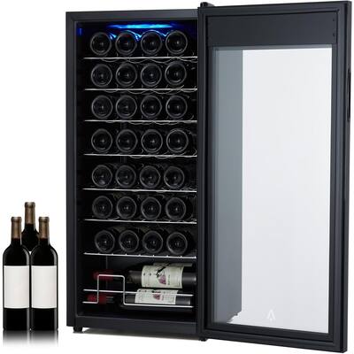 37 Inch Wine Fridge - 32 Bottles Wine Cooler Refrigerator Built-In