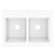preview thumbnail 3 of 3, Parker QuickFit Drop-in Farmhouse Fireclay 33.85 in. 3-Hole Double Bowl Kitchen Sink in Crisp White