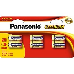 Panasonic 1550 mAh 3V Lithium General Purpose Battery CR-123PA/6B