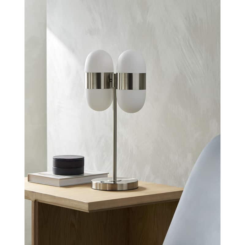 Livabliss Jonan Modern & Contemporary Accent Table Lamp - Nickel