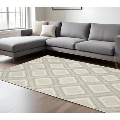 HomeRootsDiamond Transitional Rectangle Area Rug