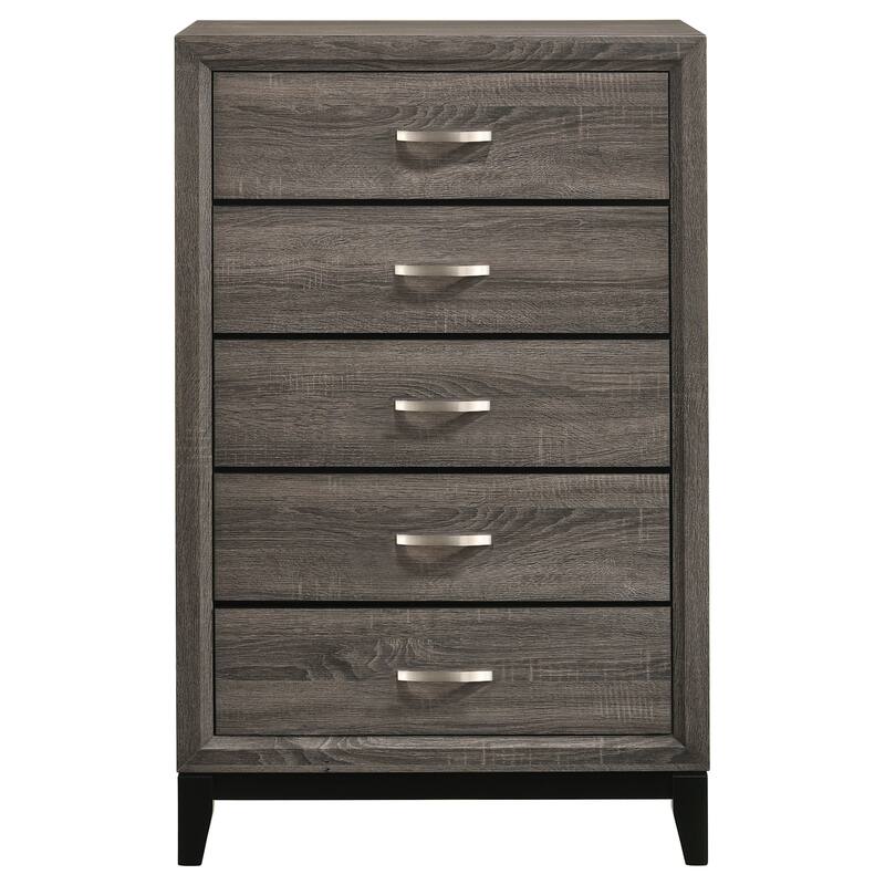 Watson Transitional Wood 5-drawer Bedroom Chest Grey Oak