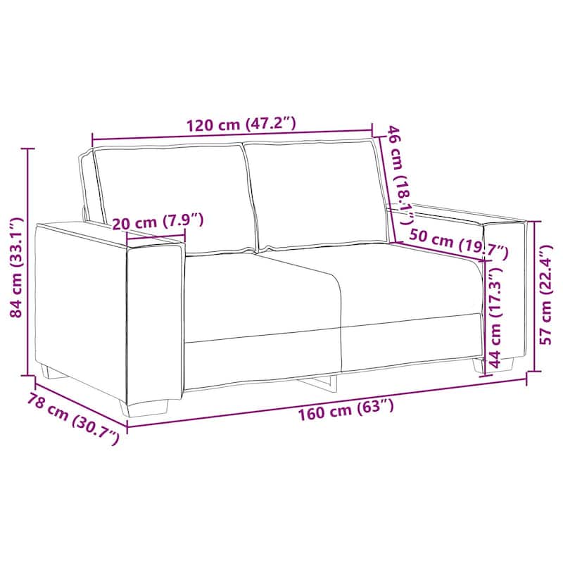 vidaXL 3 Piece Sofa Set with Cushions Black/Dark grey Fabric - 39 x 30.7 x 33.1