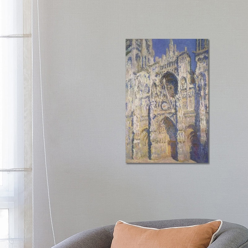 iCanvas "Rouen Cathedral in Full Sunlight - Harmony in Blue and Gold, 1894" by Claude Monet Canvas Print - 26x18x1.5