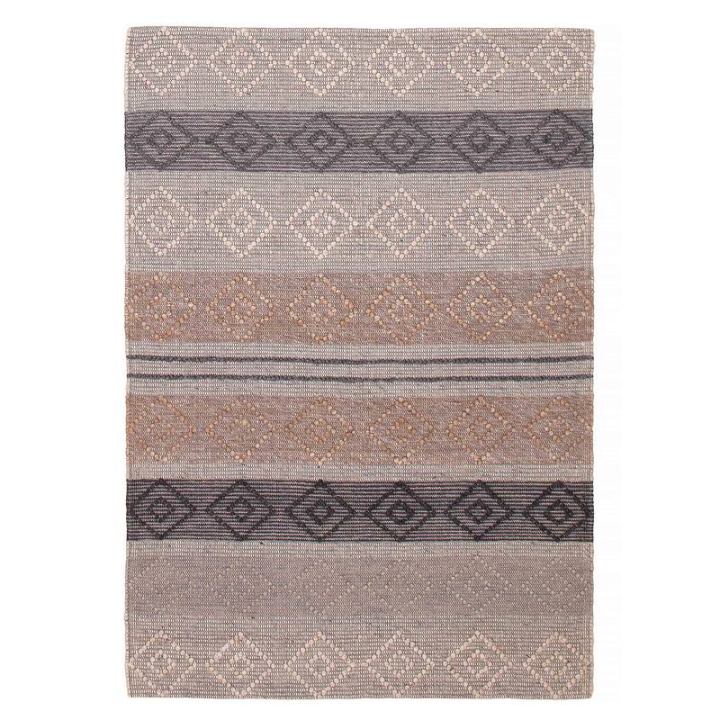 ECARPETGALLERY Braid weave Sienna Grey Wool Rug - 6'1 x 8'10 - Light Grey - 6'1 x 8'10
