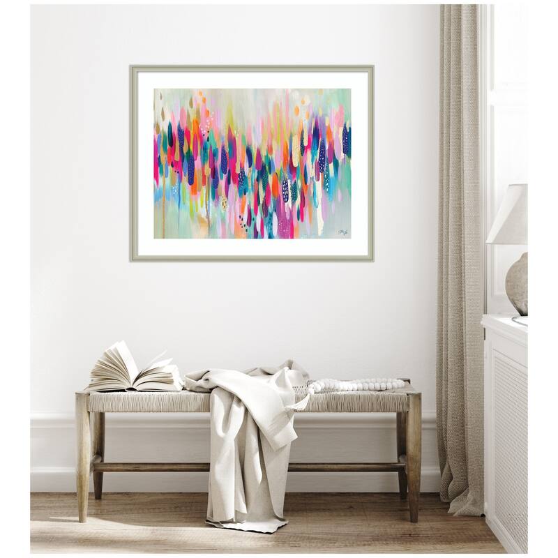 Kate and Laurel Framed Art Brushstroke 154 Horizontal by Ettavee