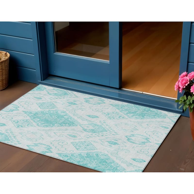 HomeRoots Moroccan Transitional Rectangle Outdoor Rug - 3' x 5'