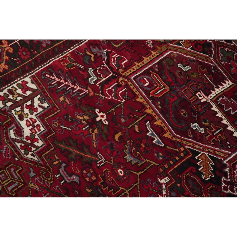 Hand Knotted Oriental 100% Wool Carpet Traditional Medallion Red Heriz Area Rug - 10' 5'' X 8' 0''