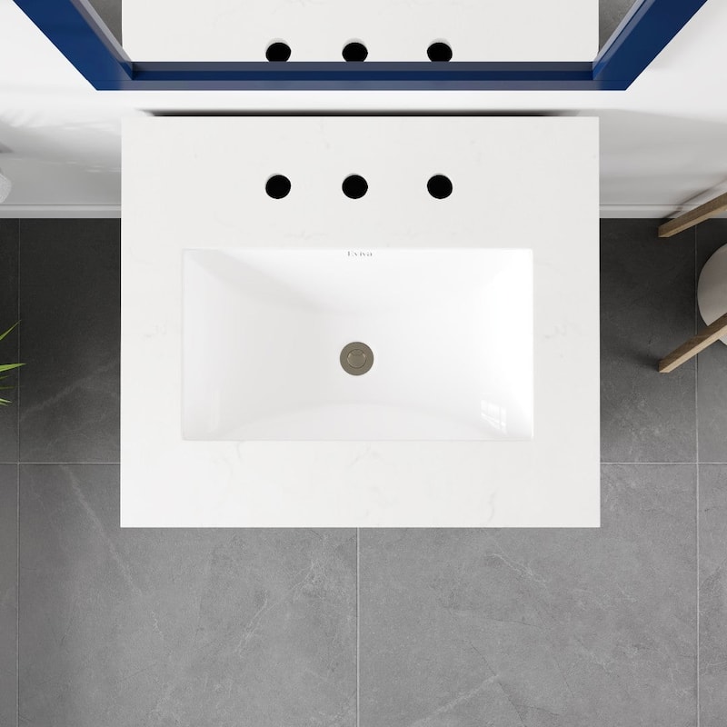 Eviva Aberdeen 24"W Bath Vanity with Carrara Quartz Top