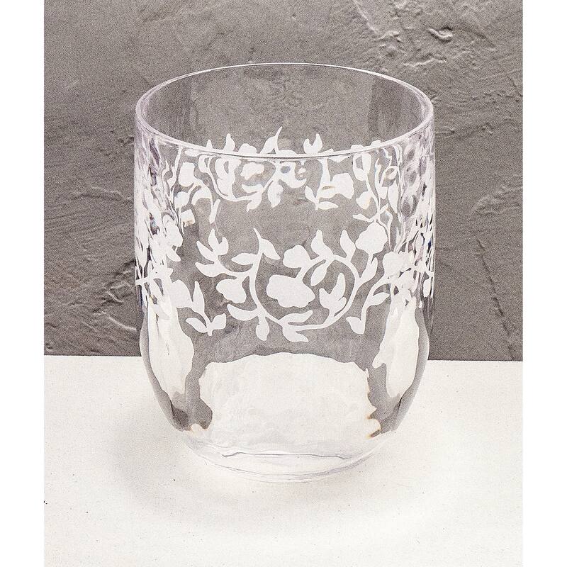 Abode Homewares Vines Acrylic Etch Stemless Wine Glass - Clear - 14.6 oz - Set of 6