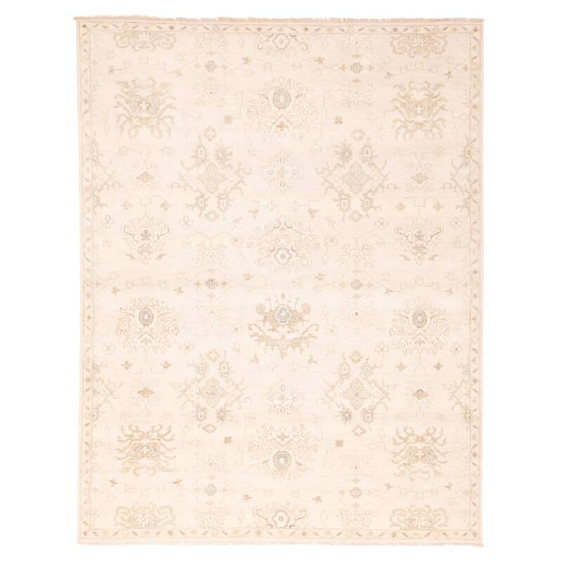 ECARPETGALLERY Hand-knotted Modern Oushak Beige Wool Rug - 7'11 x 9'11