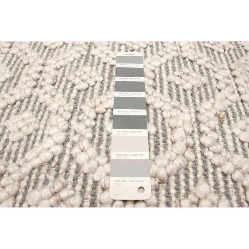 ECARPETGALLERY Braid weave Sienna Grey Wool Rug - 6'6 x 9'5