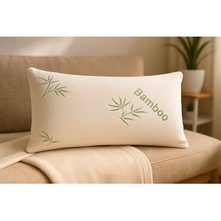 Soft Plush Bamboo Memory Foam Support Pillow - White