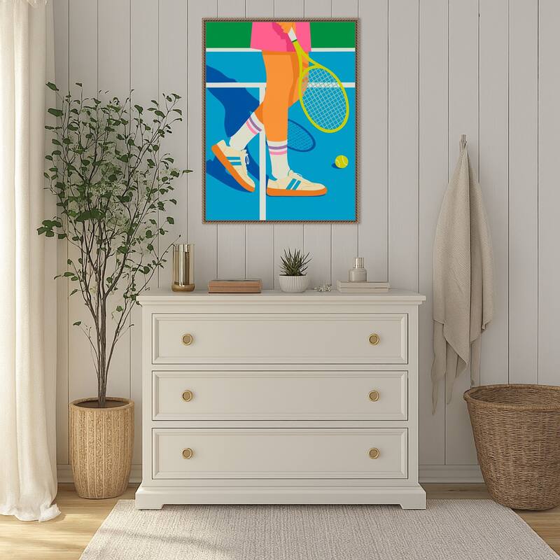 Tennis Player by Andreas Magnusson (23 x 30 in.), Framed Canvas Wall Art Print