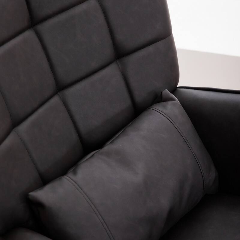 Modern Leather Armchair with Metal Legs and Soft Padded