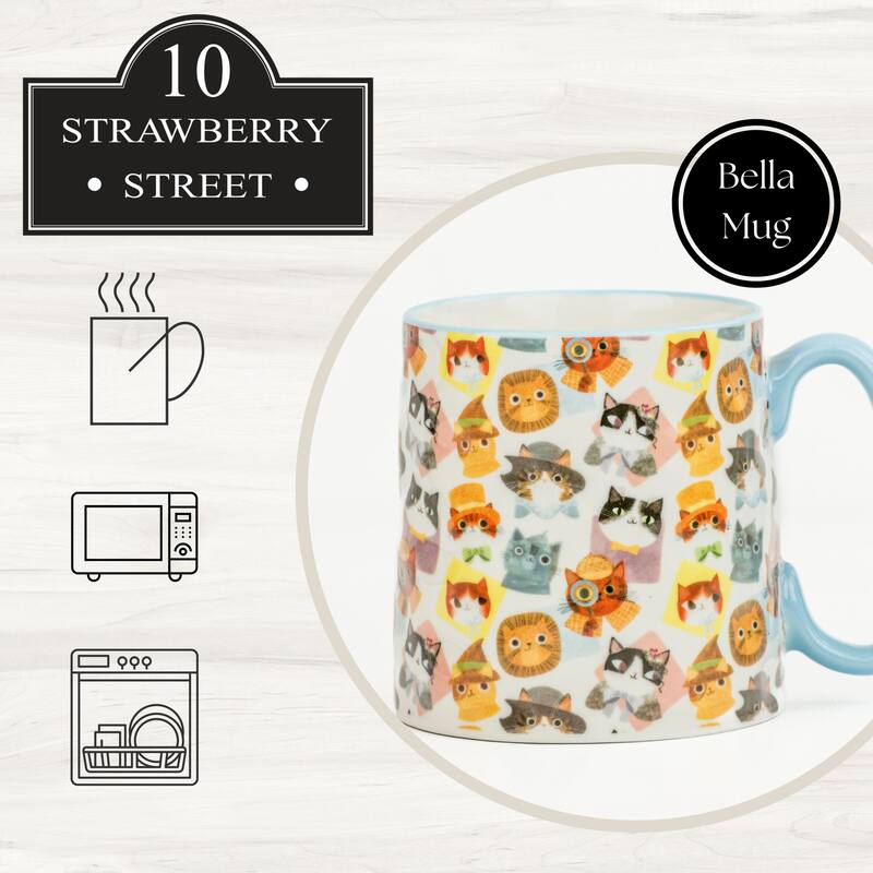 10 Strawberry Street Bella Animal Mugs, Set of 4