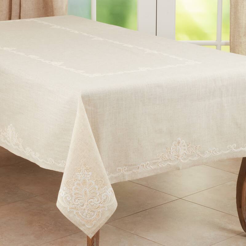 Elegant Tablecloth With Embroidered Design