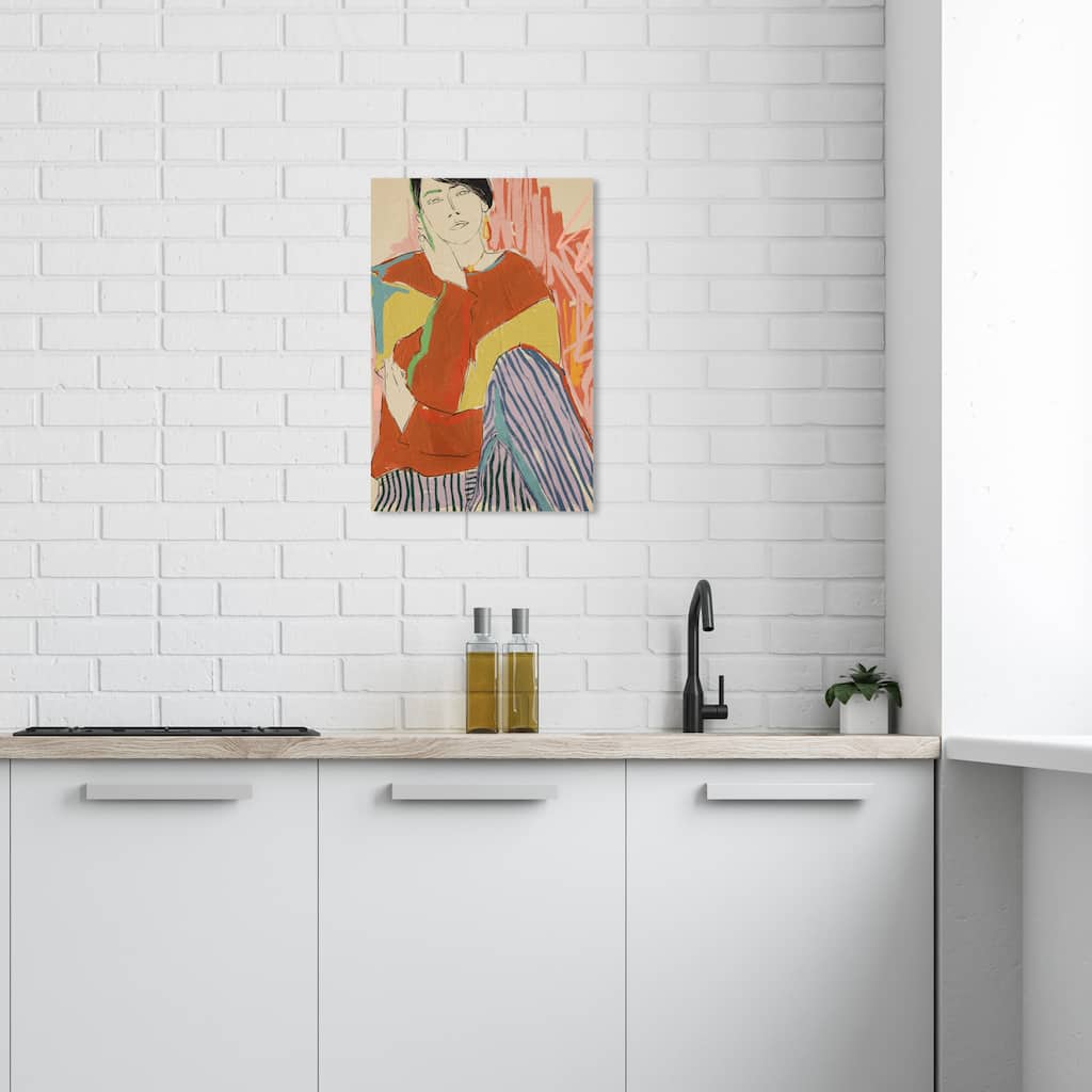 Wynwood Studio Fashion and Glam Contemporary Fashionista Orange and Dark Orange Modern & Contemporary Wall Art Canvas Print