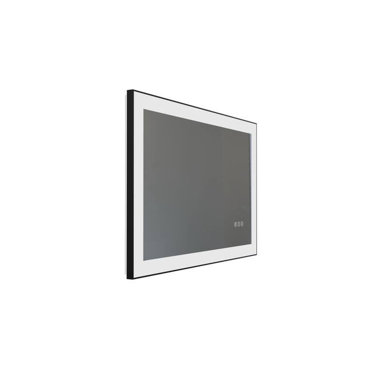 LED Black Aluminum Framed Bathroom Mirror Vanity Mirror for wall, dimmable - 20x28