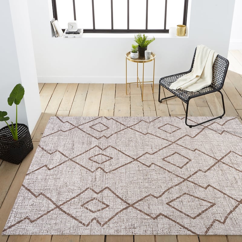 JONATHAN Y Derya Tribal Diamond Trellis Indoor/Outdoor Area Rug